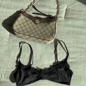 SKIMS Brown and Gold Women's Bag